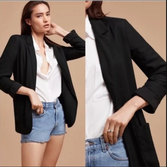 Aritzia β€οΈ Kent Relaxed Blazer in Black By Talula - Picture 6 of 12